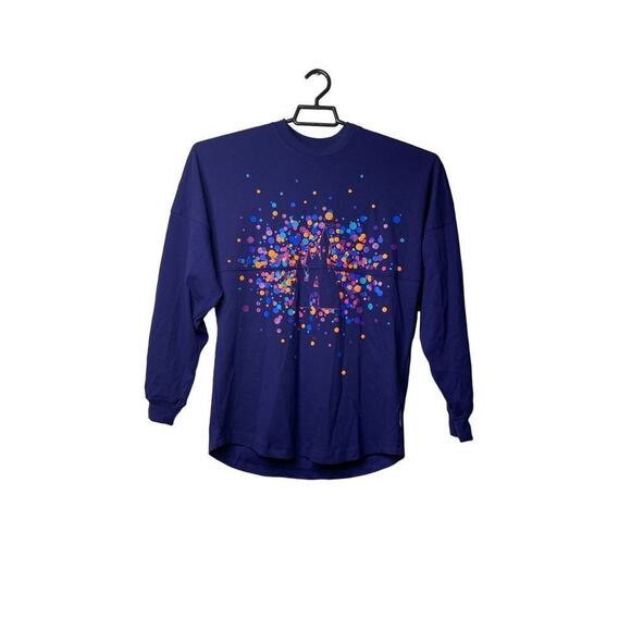 Disneyland Resort Unisex Purple Sparkle Glitter Castle Jersey Pullover Top XS - Picture 2 of 16